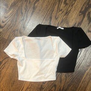 Zara square neck cropped top set - like new!